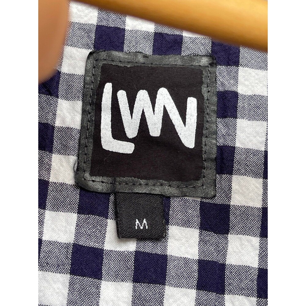 LWN Blue White Gingham 2-Piece Set Top Skirt M Lagenlook Vintage Indie - Picture 5 of 12